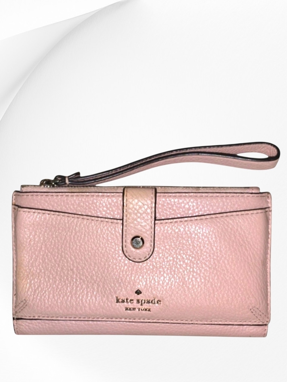 kate spade Pink Pebbled Leather Wristlet Wallet